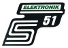 Naklejka SIMSON pokrywy S51 ELEKTRONIK zielona