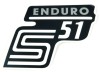 Naklejka SIMSON pokrywy S51 ENDURO srebrna