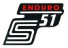 Naklejka SIMSON pokrywy S51 ENDURO czerwona