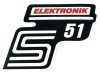 Naklejka SIMSON pokrywy S51 ELEKTRONIK czerwona
