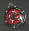 Sygnał 12V 100mm srebrny /środek czerwony/