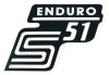 Naklejka SIMSON pokrywy S51 ENDURO biała