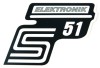 Naklejka SIMSON pokrywy S51 ELEKTRONIK srebrna