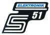 Naklejka SIMSON pokrywy S51 ELEKTRONIK niebieska